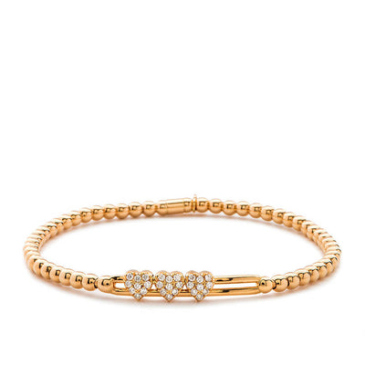 Hulchi Belluni Tresore Gold Diamond Hearts Stretch Bracelet - Hulchi Belluni product