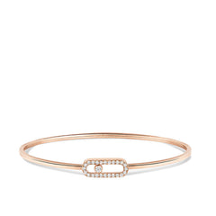 Messika Move Uno Pavé Flex Bangle MM Gold Diamond Bracelet