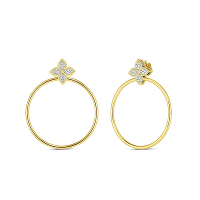 Roberto Coin Princess Flower Diamond Hoop Earrings - Roberto Coin product