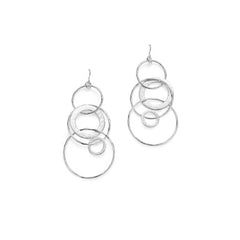 Ippolita Silver Classico Large Interlinked Hoop Drop Earrings