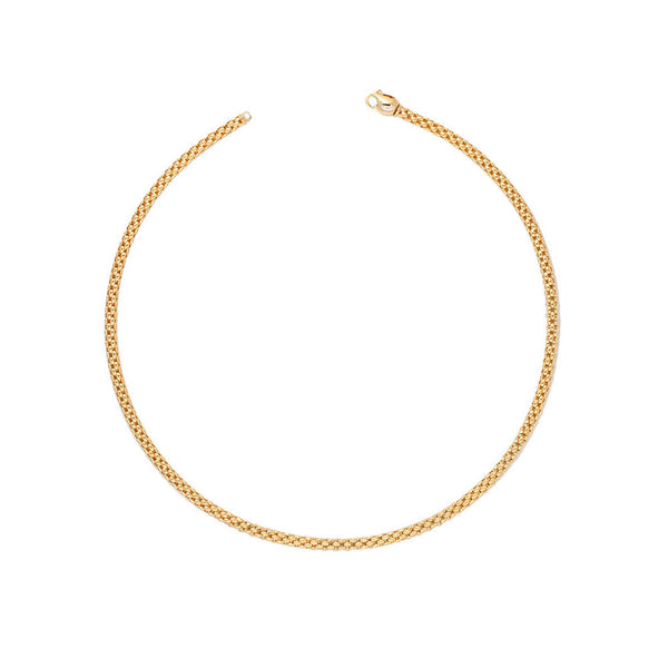 Fope Unica Classic Mesh Yellow Gold Chain 17" 4.5mm Necklace