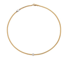 Fope EKA Diamond Yellow Gold Small Link 17" Necklace