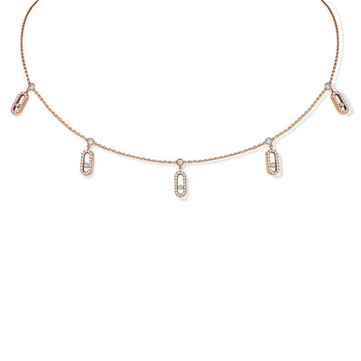 Messika Move Uno Pavé Drop Pendant Choker Gold Diamond Necklace - Messika product