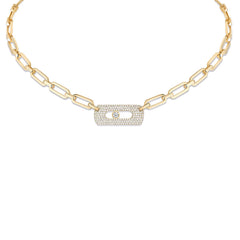 Messika My Move Gold Pave Diamond Curb Necklace