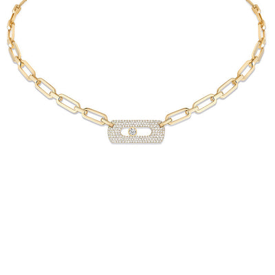 Messika My Move Gold Pave Diamond Curb Necklace - Messika product