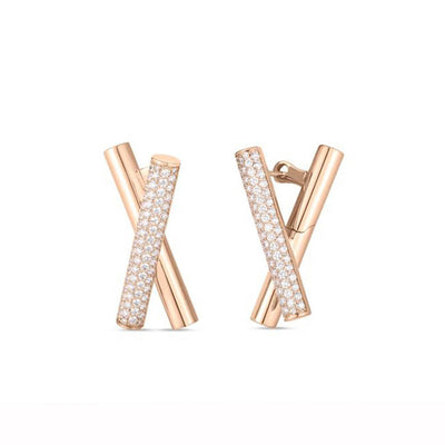 Roberto Coin Domino Collection 18K Rose Gold Earrings with Diamonds - Roberto Coin product