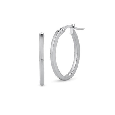 Roberto Coin White Gold Petite Oval Hoop Earrings - Roberto Coin product