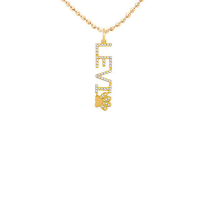 EF Collection Diamond Pet Name Charm Necklace - EF Collection product