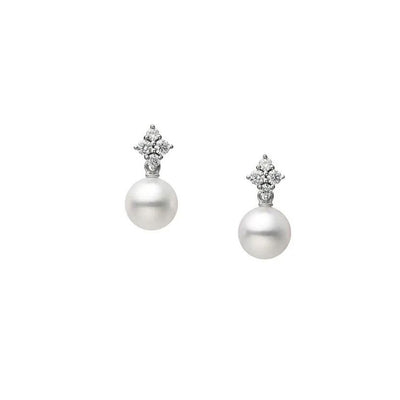 Mikimoto Classic Collection Diamond and Pearl Earrings - Mikimoto product
