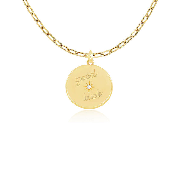 EF Collection Jumbo Diamond Good Luck Necklace