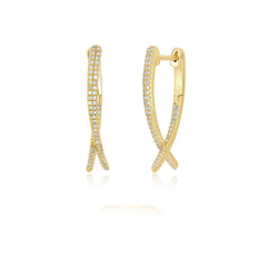 EF Collection Diamond Loop Hoop Earring