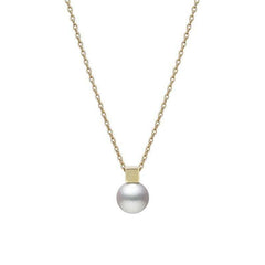 Mikimoto Akoya Pearl Yellow Gold Pendant Necklace