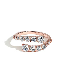 Diamond Bypass Ring in Rose Gold
