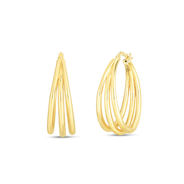 Roberto Coin Triple Hoop Earrings