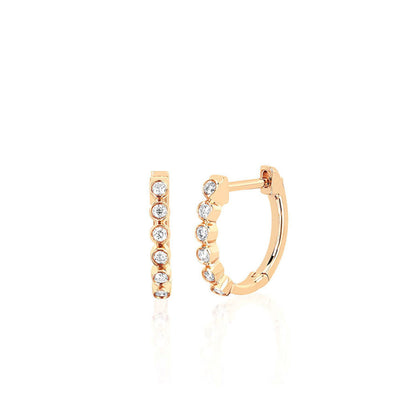 EF Collection Diamond Bezel Huggie Earrings - EF Collection product