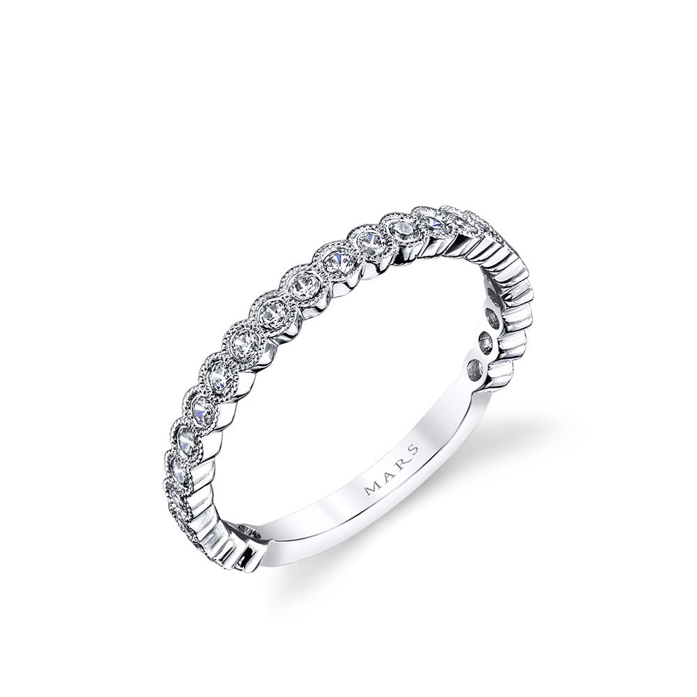 MARS Ever After Bezel Set Diamond Stackable Band Ring