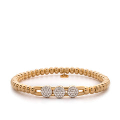Hulchi Belluni Tresore Triple Circle Pave Diamond Stretch Bracelet
