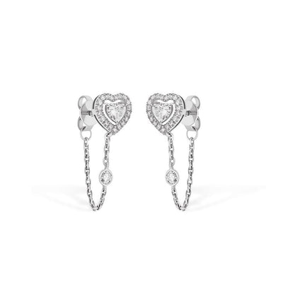 Messika Joy Coeur Diamond Heart Chain Earrings - Messika product