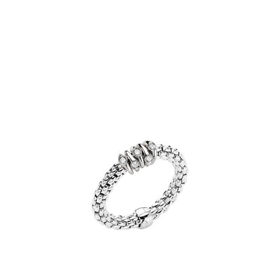 Fope Prima White Gold Dew Drop Diamond Rondel Station Ring - Fope product