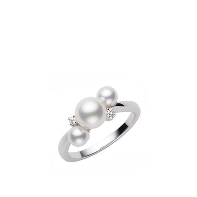 Mikimoto White Gold Pearl Diamond Bubbles Ring - Mikimoto product