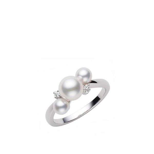 MIKIMOTO ダブルパールリング Mikimoto White Gold Bubbles Ring – J.R.DUNN
