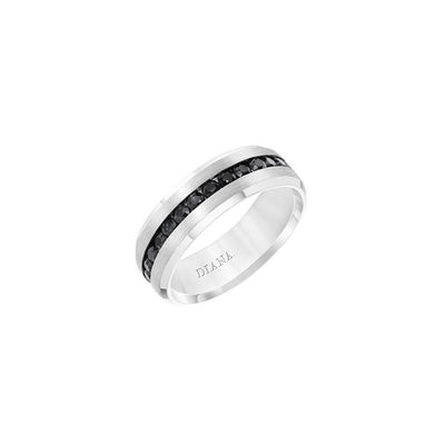 Diana Single Row Black Sapphire Men's Wedding Band - Frederick Goldman product