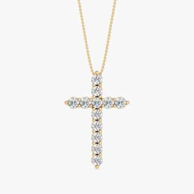14K Gold 1 Carat Lab Grown Diamond Cross Necklace - Private Label product