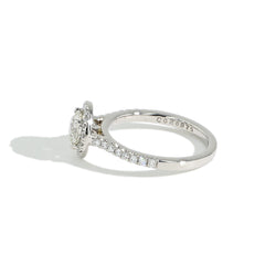Round Diamond Halo Engagement Ring in Platinum