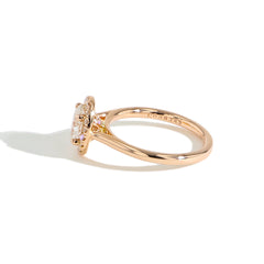 Oval Diamond Halo Engagement Ring in Rose Gold