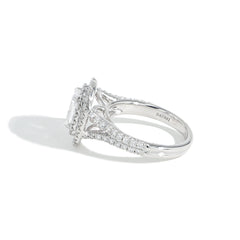 Henri Daussi Cushion Diamond Double Halo Engagement Ring
