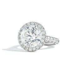 8 Carat Round Brilliant Diamond Halo Ring