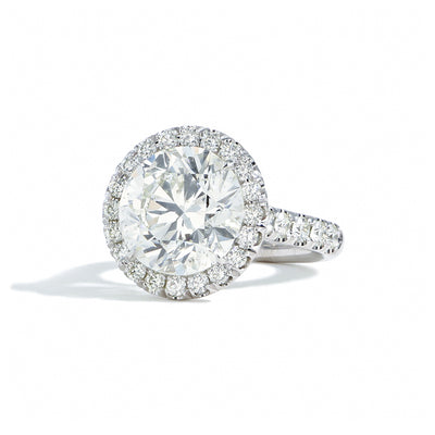 8 Carat Round Brilliant Diamond Halo Ring - Private Label product