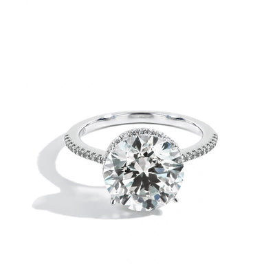 5 Carat Round Brilliant Lab Grown Diamond Pave Engagement Ring - Private Label product
