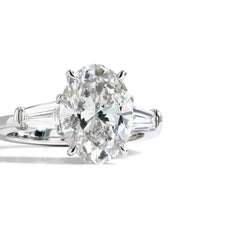4.05 Carat Three Stone Lab Grown Diamond Engagement Ring
