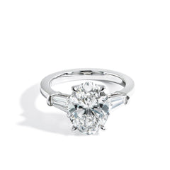4.05 Carat Three Stone Lab Grown Diamond Engagement Ring