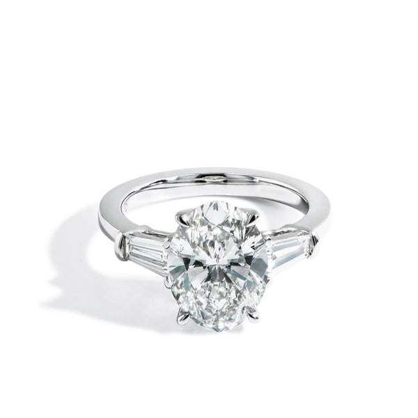 4.05 Carat Three Stone Lab Grown Diamond Engagement Ring