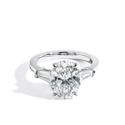 4.05 Carat Three Stone Lab Grown Diamond Engagement Ring - Private Label product