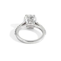 3.60 Carat Round Cut Lab Grown Diamond Pave Split Shank Engagement Ring