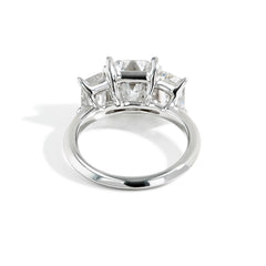 5.04 Carat Three Stone Emerald Cut Lab Grown Diamond Engagement Ring