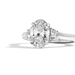 2.02 Carat Three Stone Lab Grown Diamond Engagement Ring
