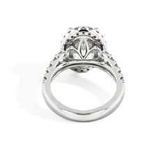3.03 Carat Oval Lab Grown Diamond Halo Engagement Ring