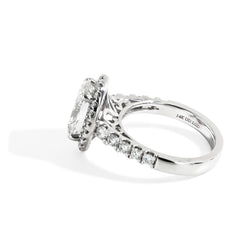 3.03 Carat Oval Lab Grown Diamond Halo Engagement Ring