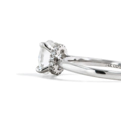 2.06 Carat Round Lab Grown Diamond Hidden Halo Engagement Ring