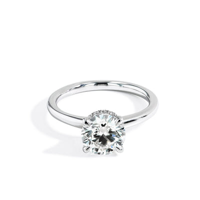 2.06 Carat Round Lab Grown Diamond Hidden Halo Engagement Ring - Private Label product