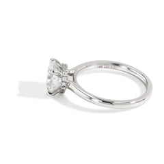 2.06 Carat Round Lab Grown Diamond Hidden Halo Engagement Ring
