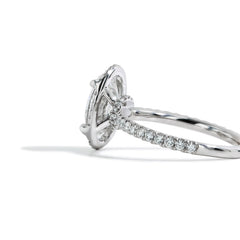 3 Carat Oval Lab Grown Diamond Halo Engagement Ring