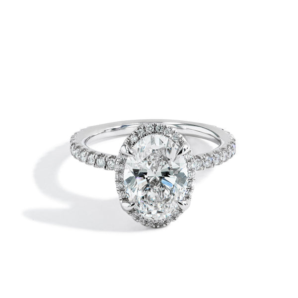 3 Carat Oval Lab Grown Diamond Halo Engagement Ring