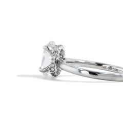 2.09 Carat Oval Lab Grown Diamond Hidden Halo Engagement Ring