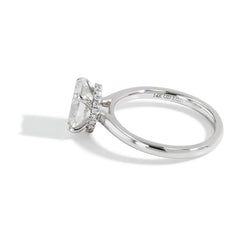 2.09 Carat Oval Lab Grown Diamond Hidden Halo Engagement Ring