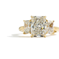 3.09 Carat Radiant Three Stone Lab Grown Diamond Engagement Ring